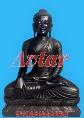 Black Marble Buddha Statue